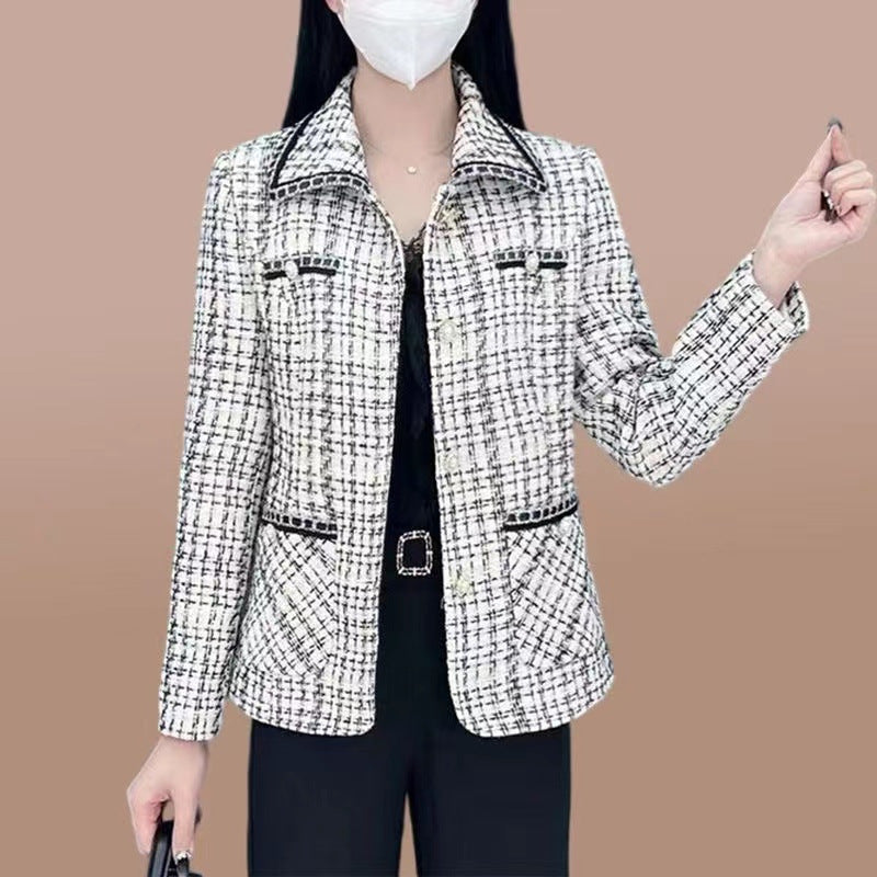 Blazer de mujer con estampado de pata de gallo