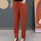 Pantalones de algodón con cintura elástica para mujer