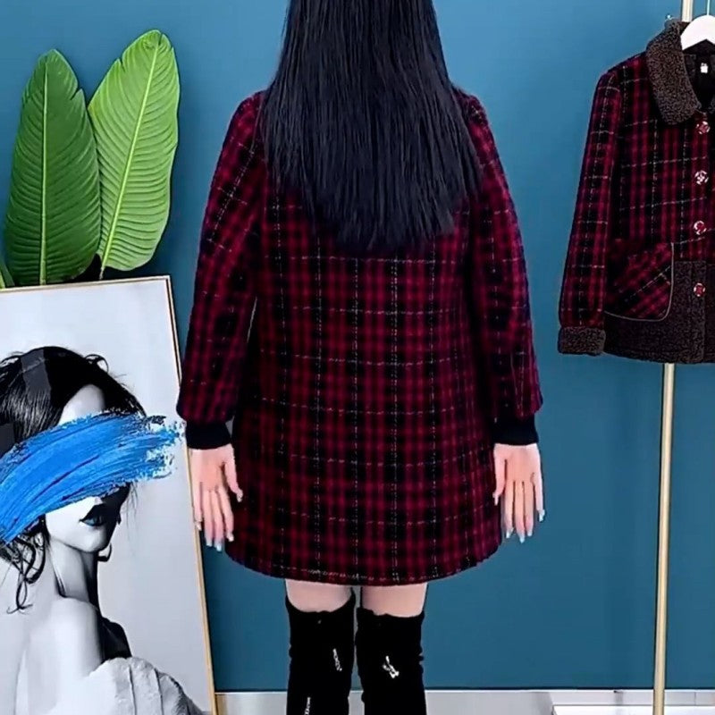 [Regalo de mujer] abrigo de chaqueta gruesa de felpa de longitud media para mujer