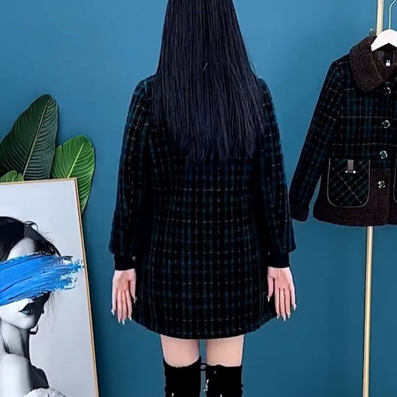 [Regalo de mujer] abrigo de chaqueta gruesa de felpa de longitud media para mujer