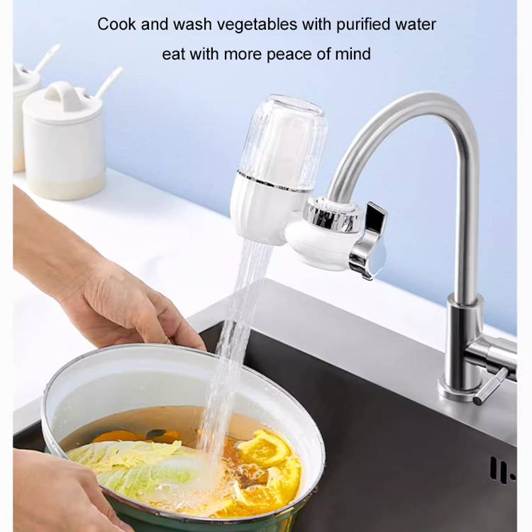 Para la salud de tu familia* Purificador de agua para grifo radiante con filtración de cinco capas
