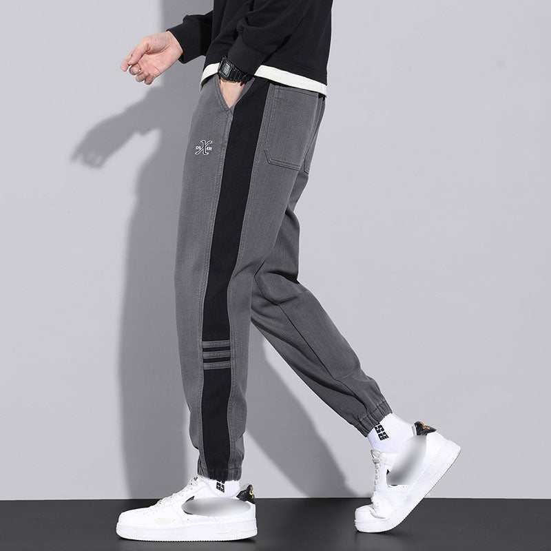 Pantalones anchos con cordón de invierno de moda urbana para hombre