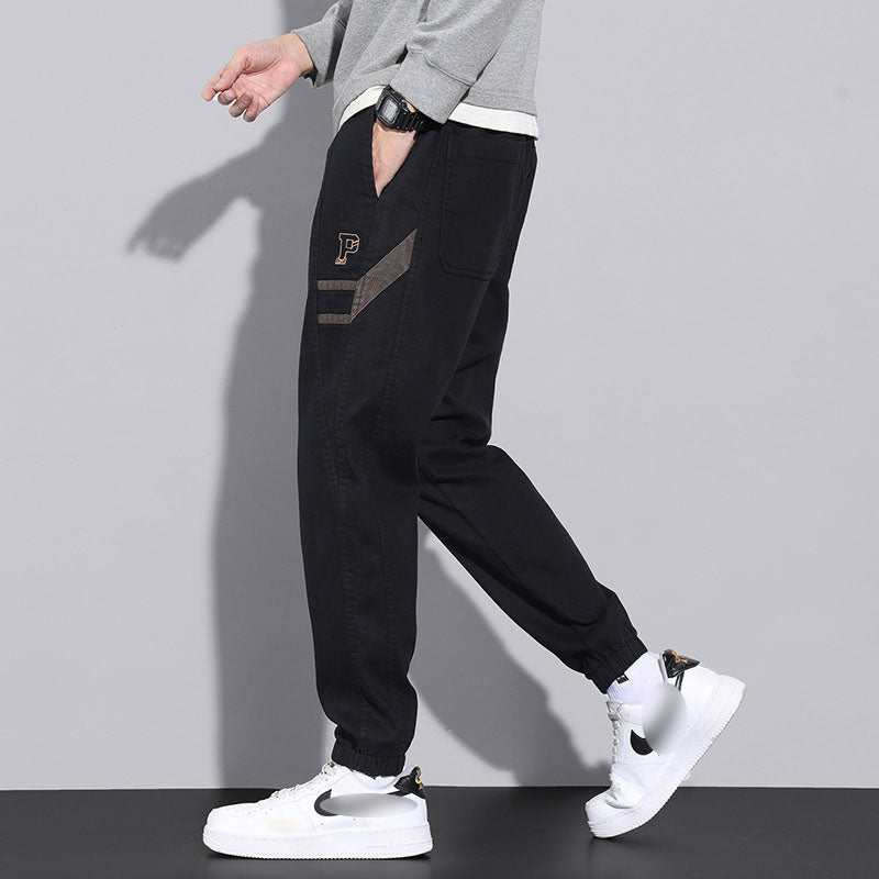 Pantalones anchos con cordón de invierno de moda urbana para hombre