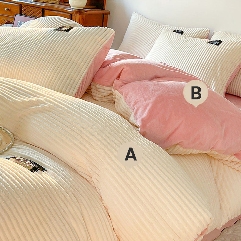 ✨Regalo cálido🎁Juego de ropa de cama de color sólido premium