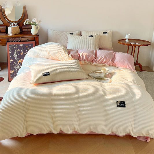✨Regalo cálido🎁Juego de ropa de cama de color sólido premium