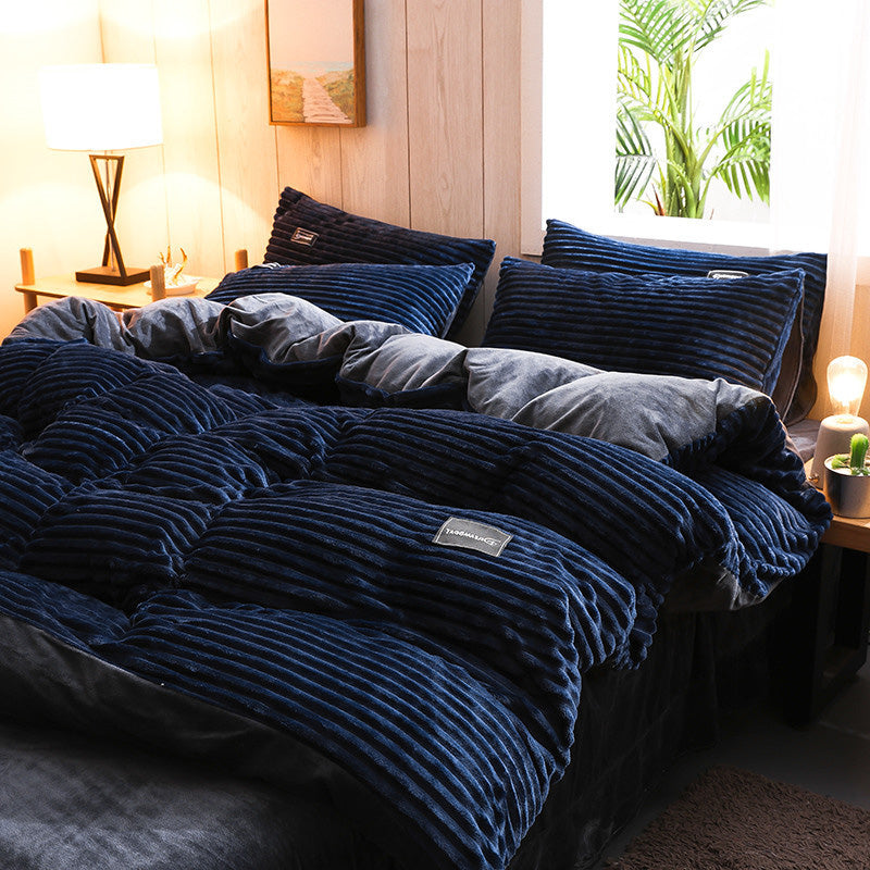 ✨Regalo cálido🎁Juego de ropa de cama de color sólido premium