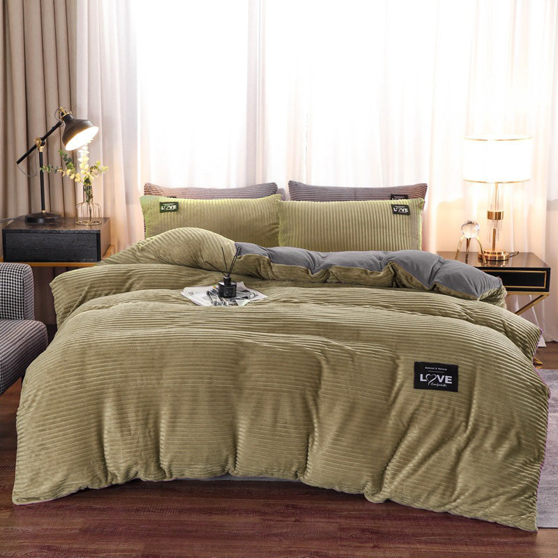 ✨Regalo cálido🎁Juego de ropa de cama de color sólido premium