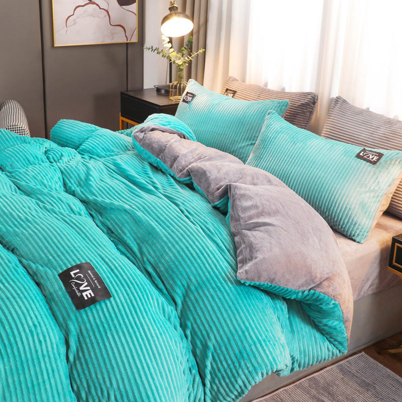 ✨Regalo cálido🎁Juego de ropa de cama de color sólido premium