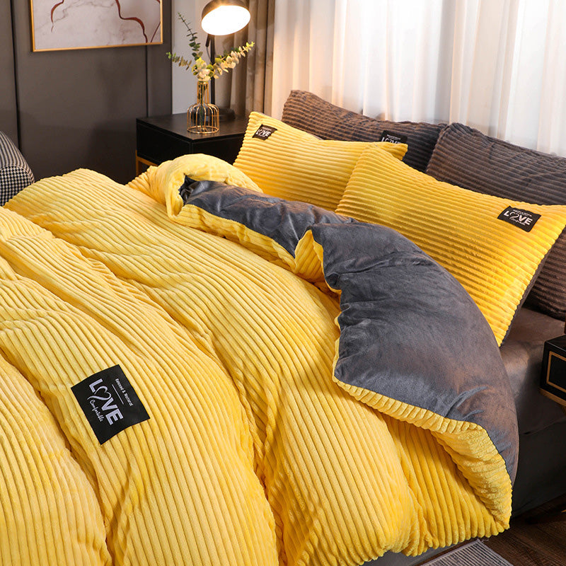 ✨Regalo cálido🎁Juego de ropa de cama de color sólido premium