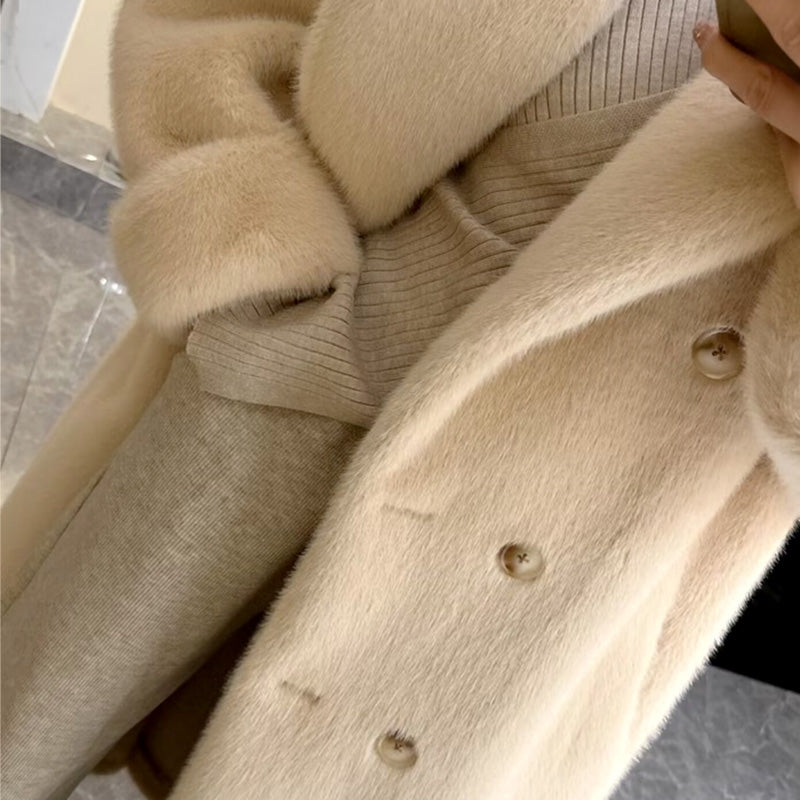 Regalo Cálido-Chaqueta Larga de Terciopelo Cálida de Invierno con Tecnología Ecológica para Mujer