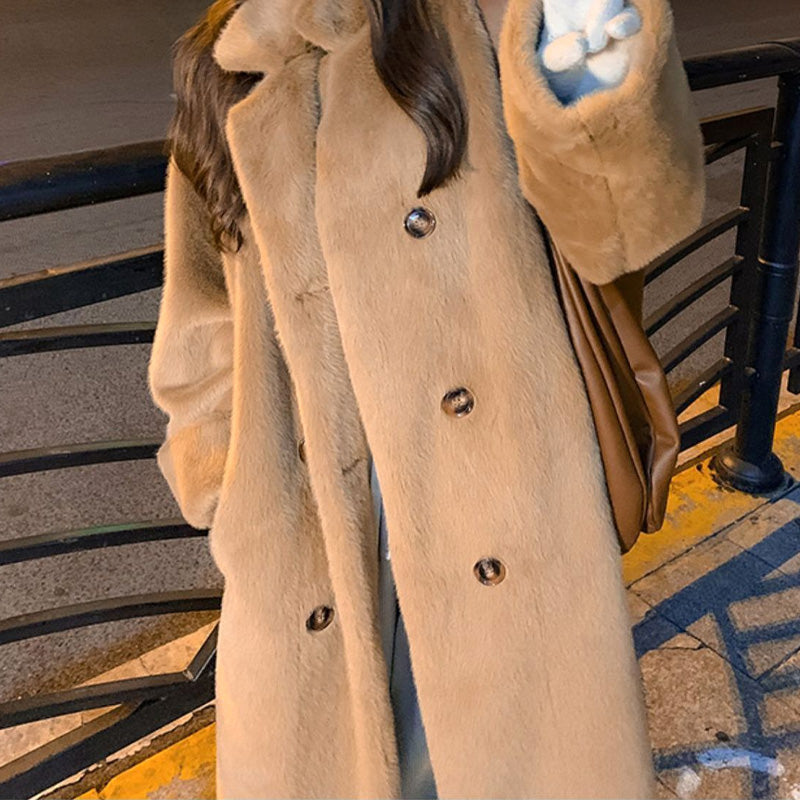 Regalo Cálido-Chaqueta Larga de Terciopelo Cálida de Invierno con Tecnología Ecológica para Mujer