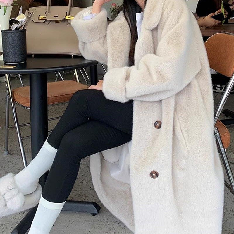 Regalo Cálido-Chaqueta Larga de Terciopelo Cálida de Invierno con Tecnología Ecológica para Mujer