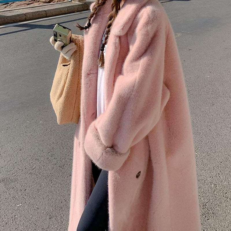 Regalo Cálido-Chaqueta Larga de Terciopelo Cálida de Invierno con Tecnología Ecológica para Mujer