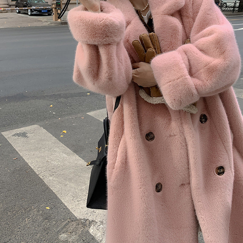 Regalo Cálido-Chaqueta Larga de Terciopelo Cálida de Invierno con Tecnología Ecológica para Mujer