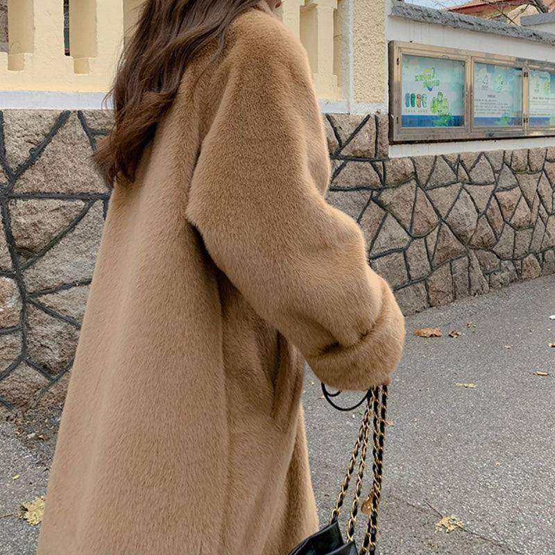 Regalo Cálido-Chaqueta Larga de Terciopelo Cálida de Invierno con Tecnología Ecológica para Mujer