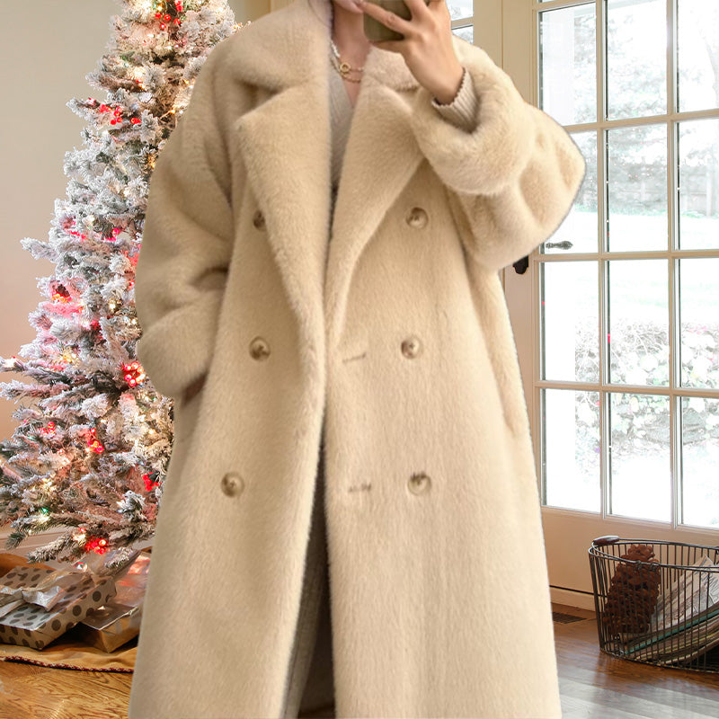 Regalo Cálido-Chaqueta Larga de Terciopelo Cálida de Invierno con Tecnología Ecológica para Mujer