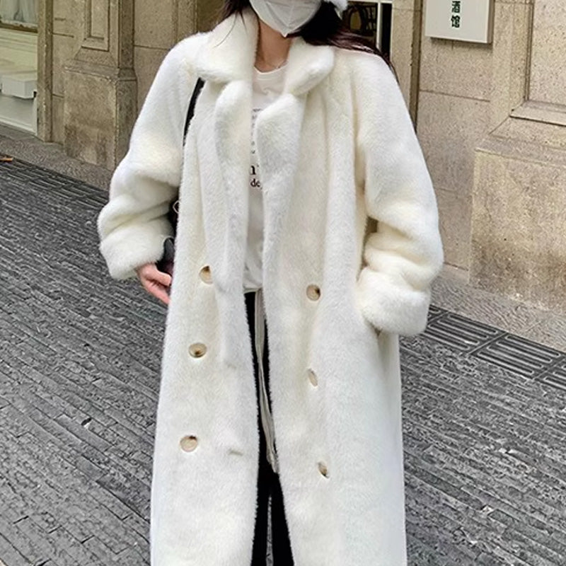 Regalo Cálido-Chaqueta Larga de Terciopelo Cálida de Invierno con Tecnología Ecológica para Mujer