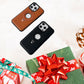 🎁🎅Venta anticipada de Navidad 40% DE DESCUENTO🎄Carcasa de lujo para iPhone con soporte invisible de piel sintética