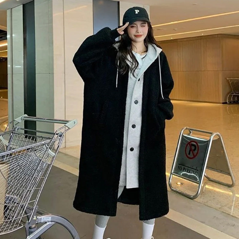 Chaqueta sherpa de dos capas con capucha