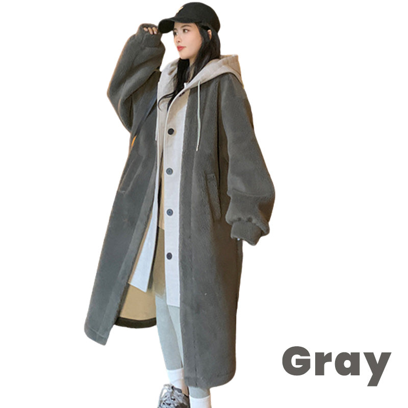 Chaqueta sherpa de dos capas con capucha