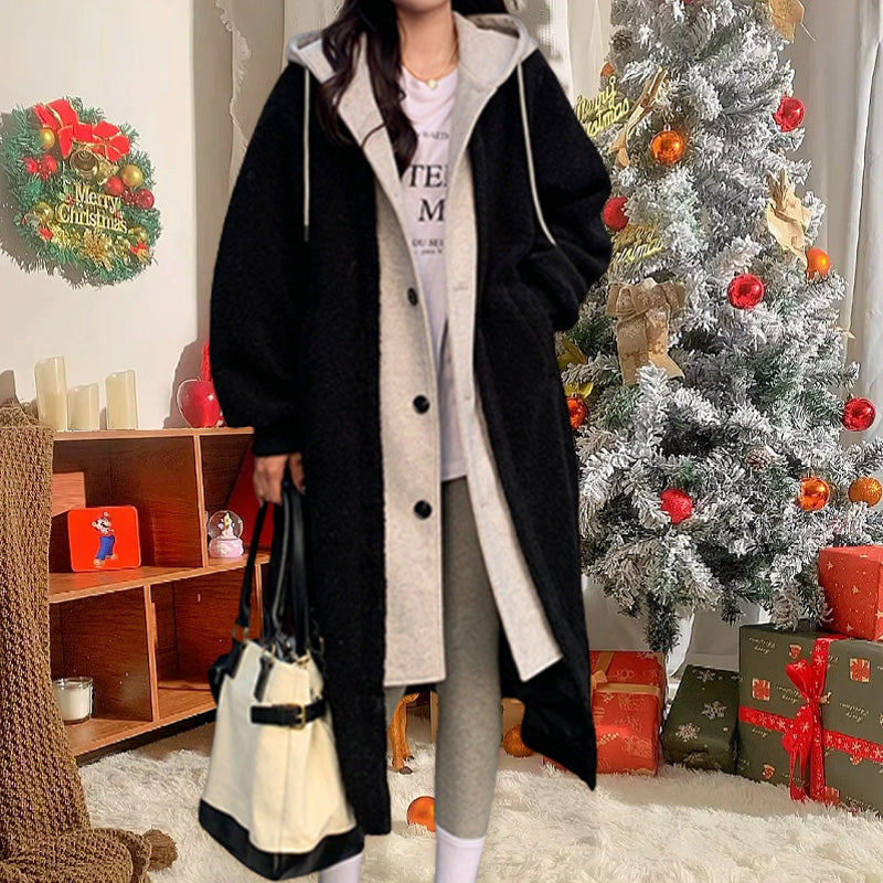 Chaqueta sherpa de dos capas con capucha