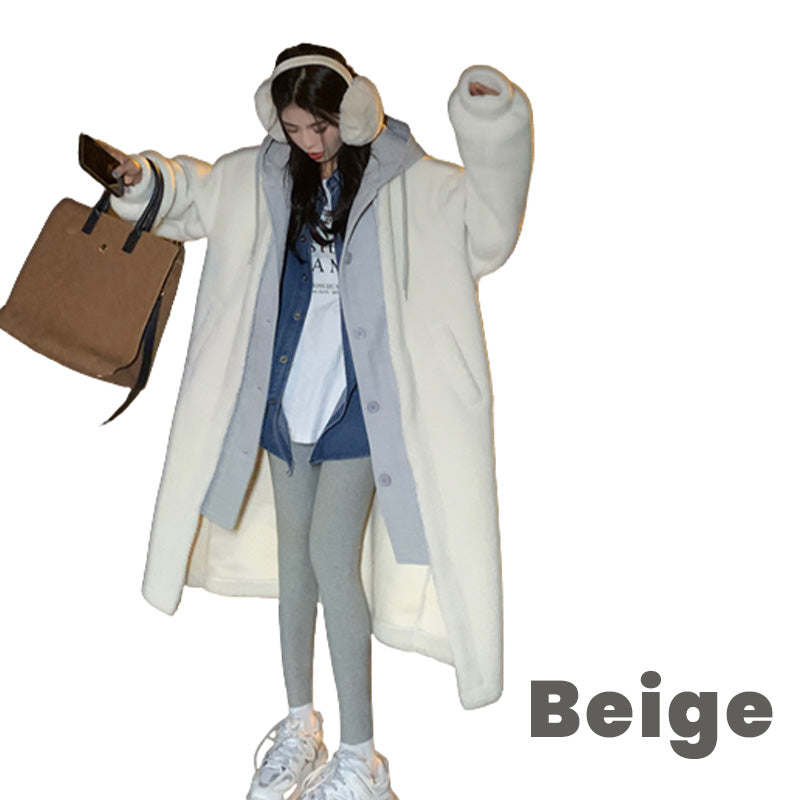 Chaqueta sherpa de dos capas con capucha