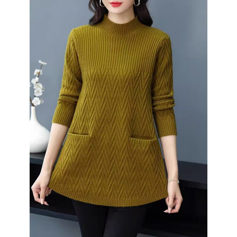 🎅🎊 Rebajas de Navidad - 50% de descuento 🎊 - Jersey de cuello alto de longitud media para mujer