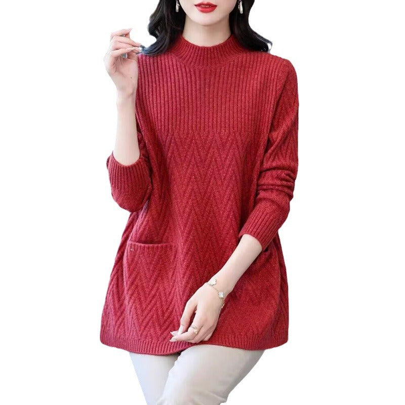 🎅🎊 Rebajas de Navidad - 50% de descuento 🎊 - Jersey de cuello alto de longitud media para mujer