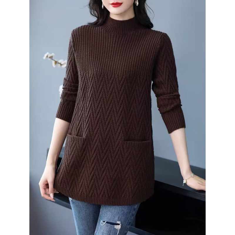 🎅🎊 Rebajas de Navidad - 50% de descuento 🎊 - Jersey de cuello alto de longitud media para mujer