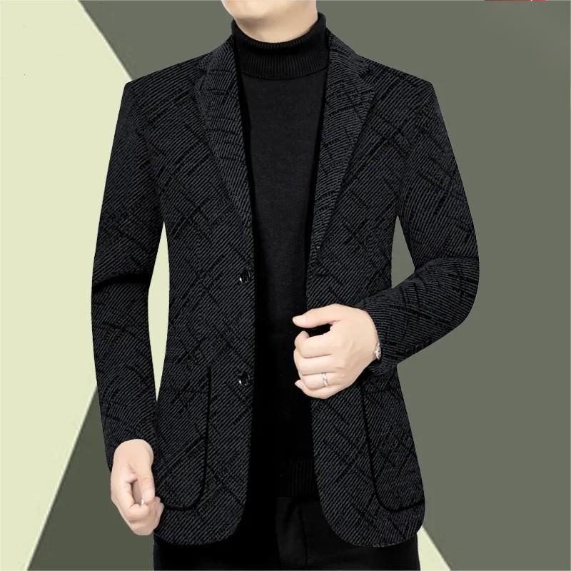 Blazer informal de corte clásico y botonadura sencilla para hombre