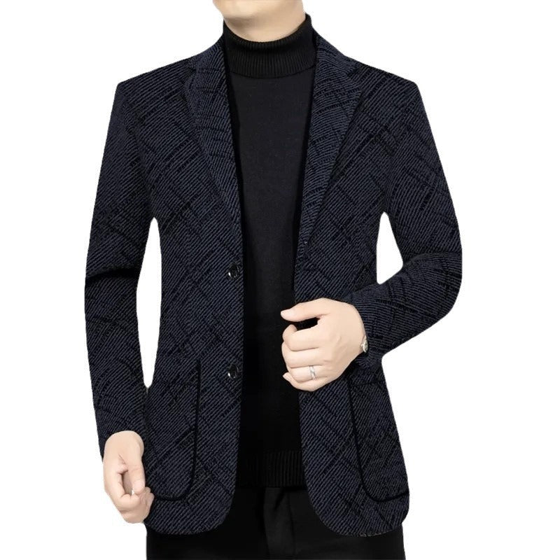 Blazer informal de corte clásico y botonadura sencilla para hombre