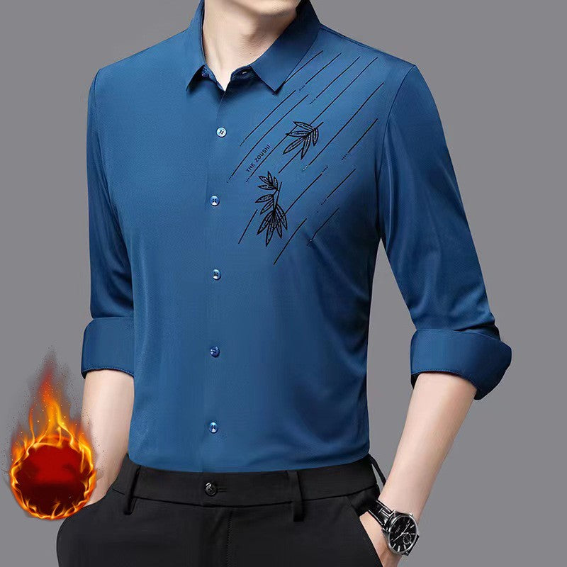 Hombres de invierno engrosada cálida camisa de manga larga（50% OFF）