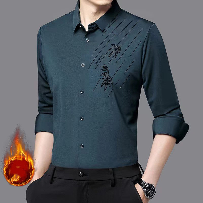 Hombres de invierno engrosada cálida camisa de manga larga（50% OFF）