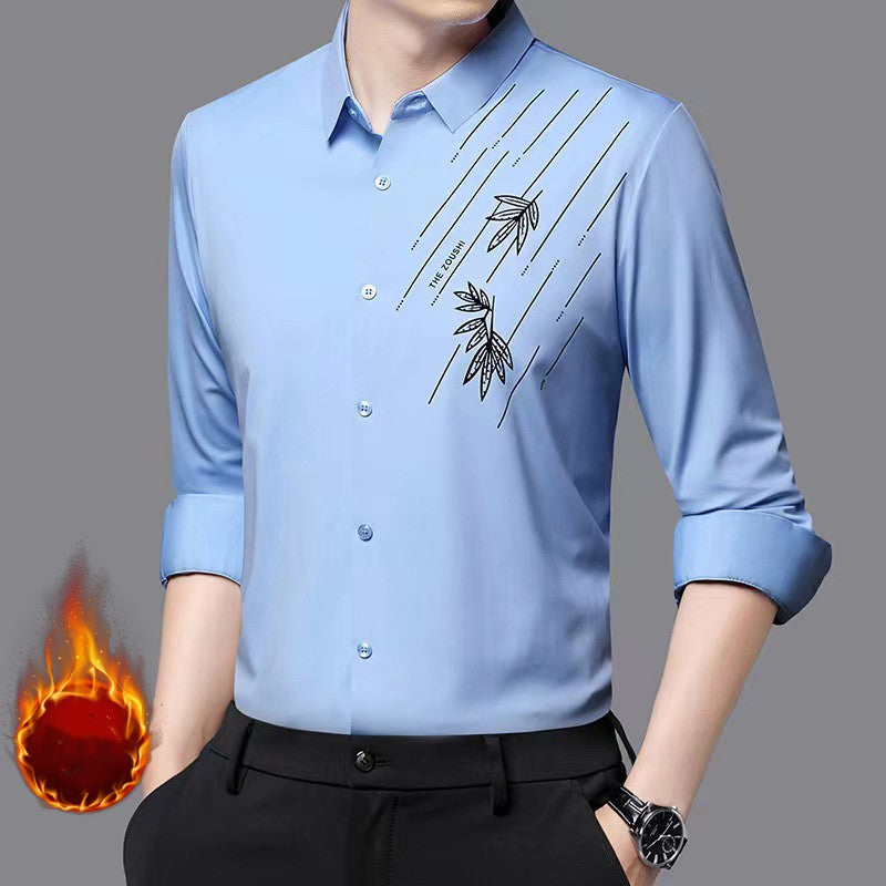 Hombres de invierno engrosada cálida camisa de manga larga（50% OFF）