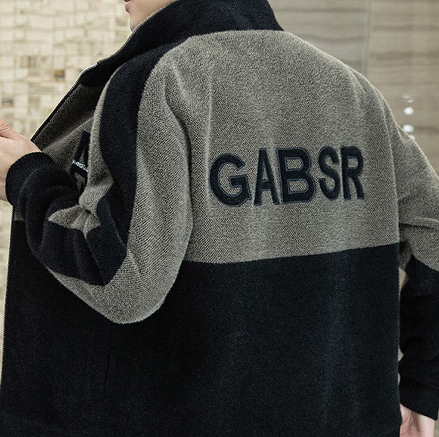 [Regalo cálido] Chaqueta de felpa con cuello de pie de moda para hombre