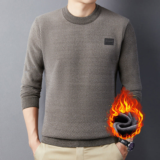 Sudadera jacquard térmica de cuello redondo para hombre