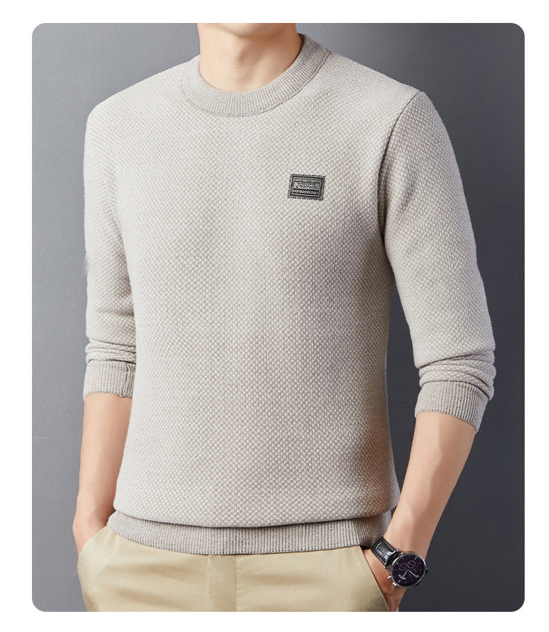 Sudadera jacquard térmica de cuello redondo para hombre