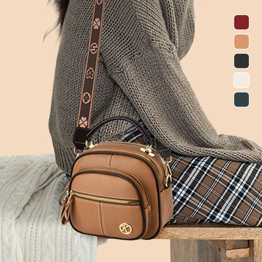 Clásico Multifuncional Compartimentos Ajustable Correa ancha para el hombro Bolsa de cuero de PU Crossbody