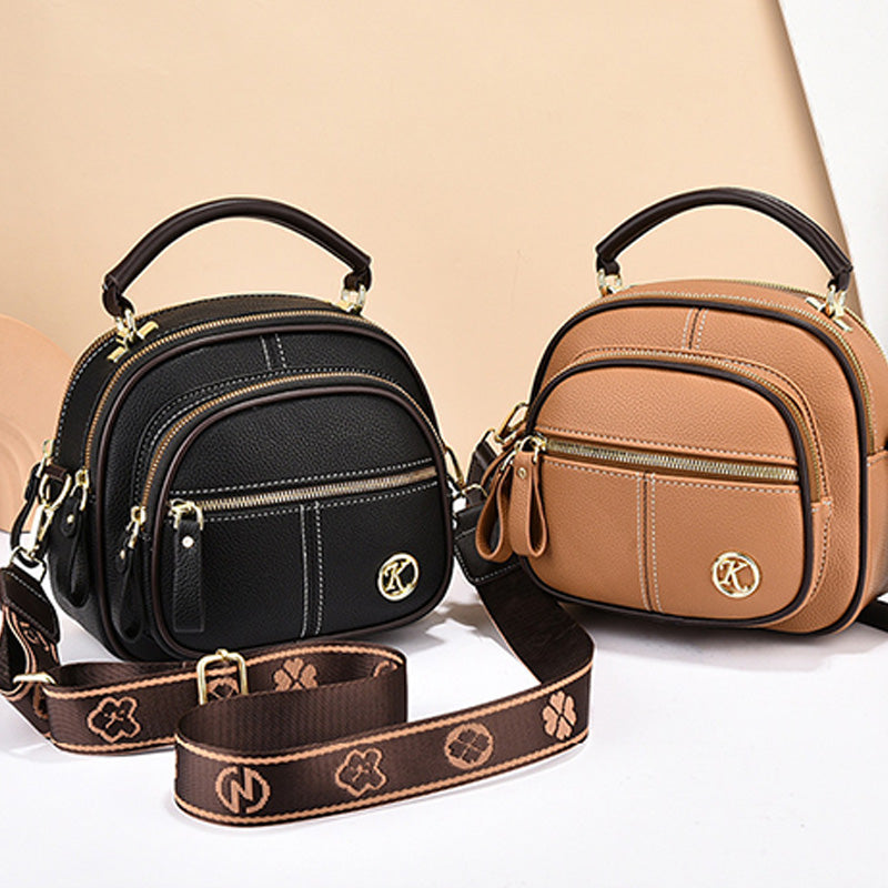 Clásico Multifuncional Compartimentos Ajustable Correa ancha para el hombro Bolsa de cuero de PU Crossbody