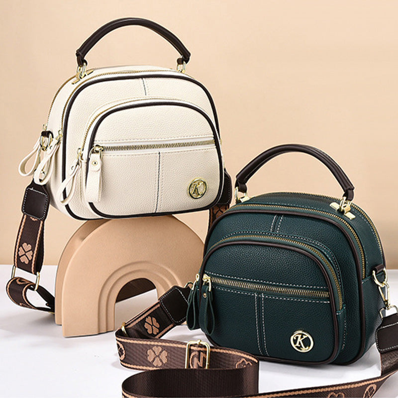 Clásico Multifuncional Compartimentos Ajustable Correa ancha para el hombro Bolsa de cuero de PU Crossbody