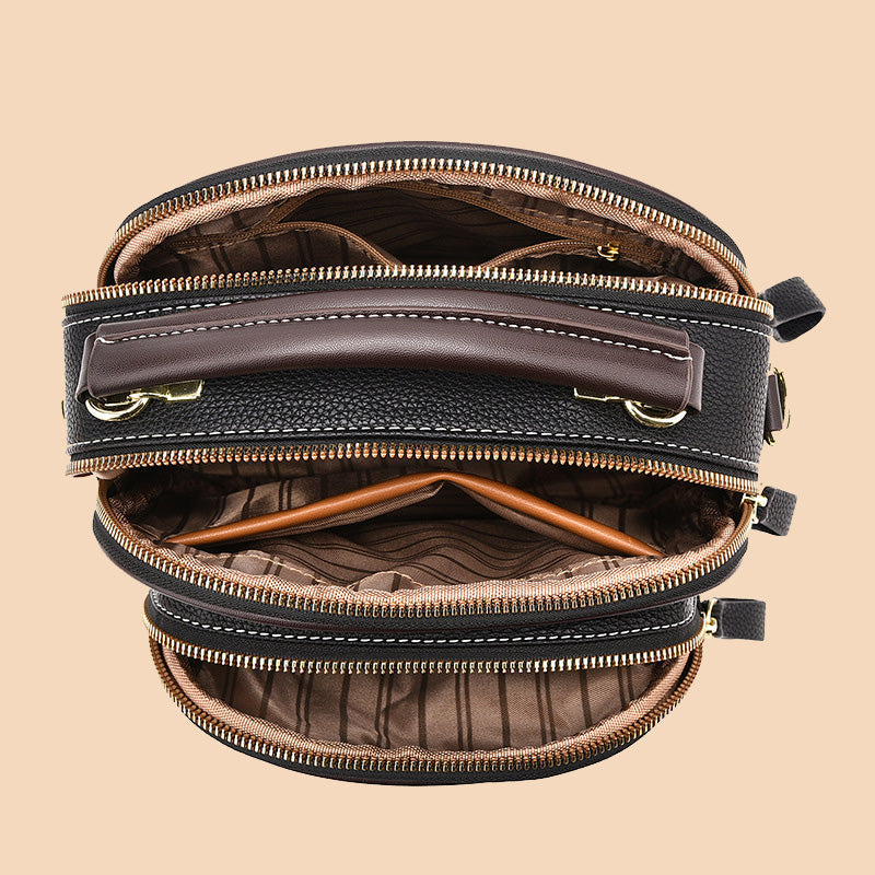 Clásico Multifuncional Compartimentos Ajustable Correa ancha para el hombro Bolsa de cuero de PU Crossbody