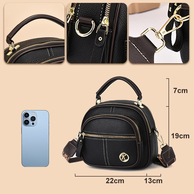 Clásico Multifuncional Compartimentos Ajustable Correa ancha para el hombro Bolsa de cuero de PU Crossbody