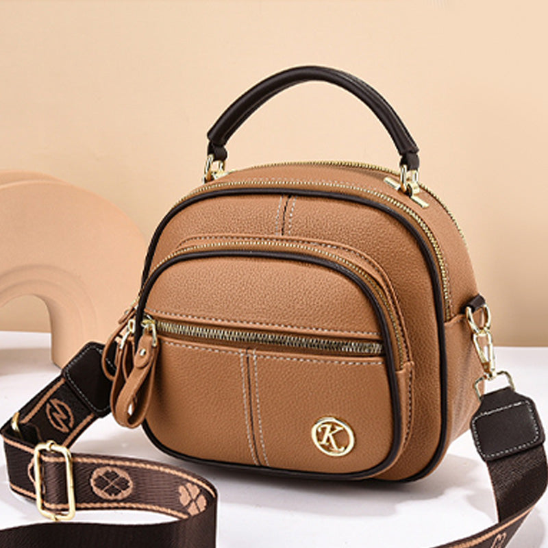 Clásico Multifuncional Compartimentos Ajustable Correa ancha para el hombro Bolsa de cuero de PU Crossbody