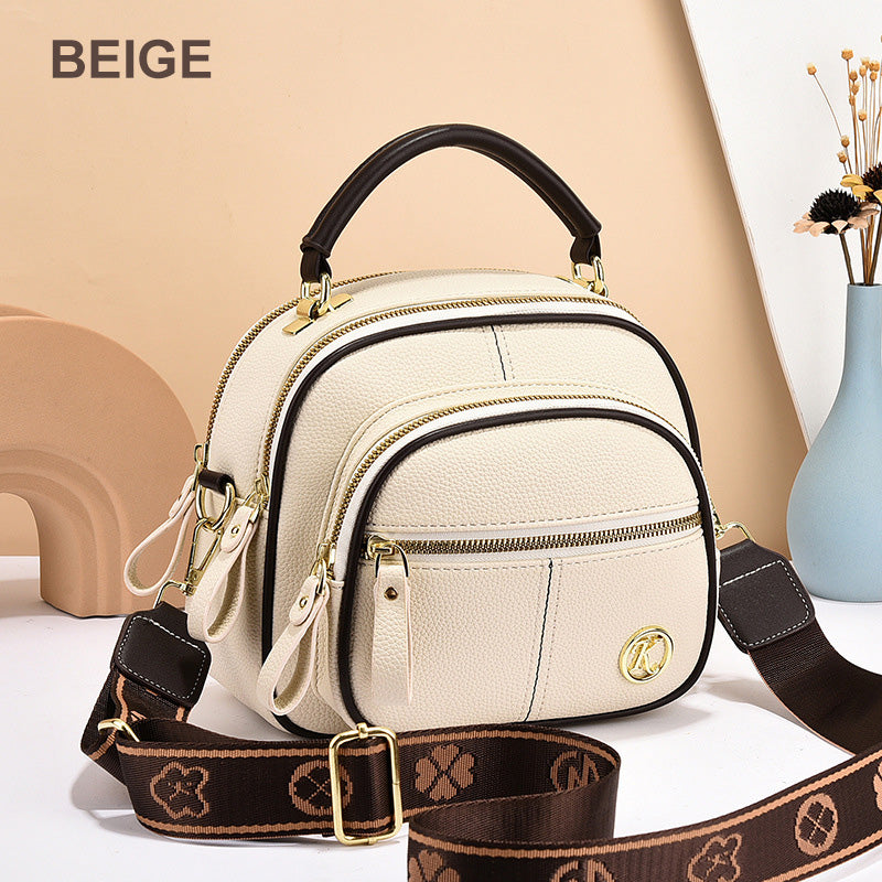 Clásico Multifuncional Compartimentos Ajustable Correa ancha para el hombro Bolsa de cuero de PU Crossbody
