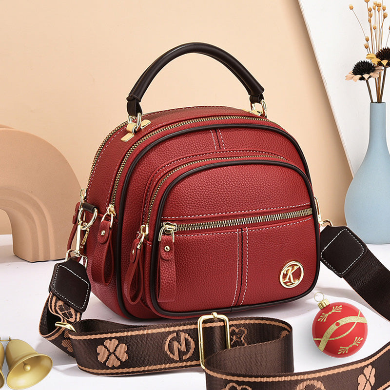 Clásico Multifuncional Compartimentos Ajustable Correa ancha para el hombro Bolsa de cuero de PU Crossbody