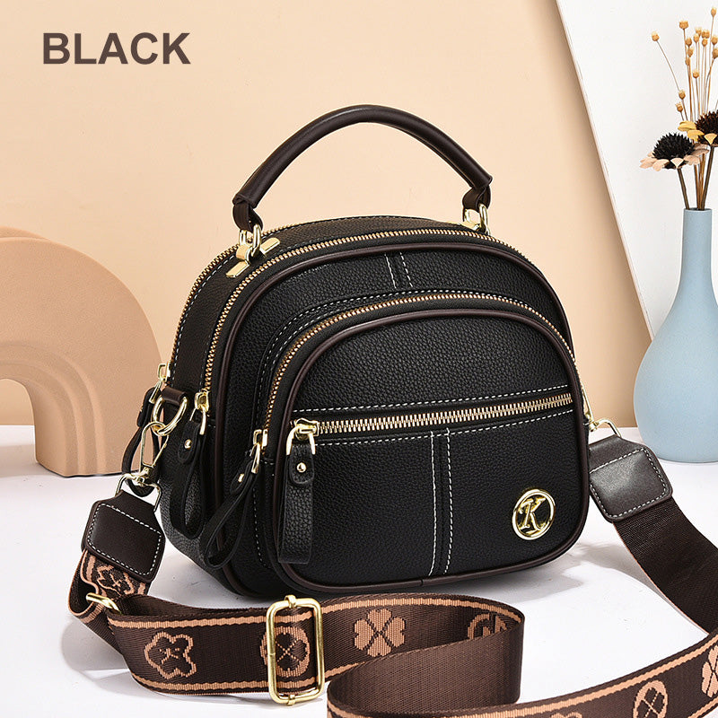 Clásico Multifuncional Compartimentos Ajustable Correa ancha para el hombro Bolsa de cuero de PU Crossbody