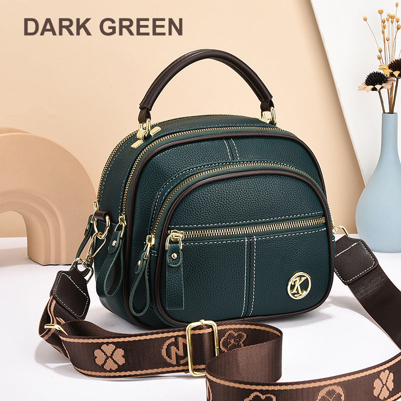 Clásico Multifuncional Compartimentos Ajustable Correa ancha para el hombro Bolsa de cuero de PU Crossbody