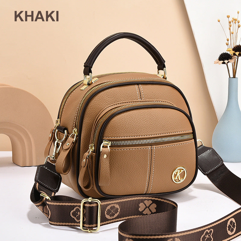 Clásico Multifuncional Compartimentos Ajustable Correa ancha para el hombro Bolsa de cuero de PU Crossbody