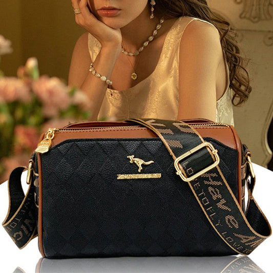 [El mejor regalo para ella] Bolso cruzado de 3 capas de gran capacidad con estampado de diamantes