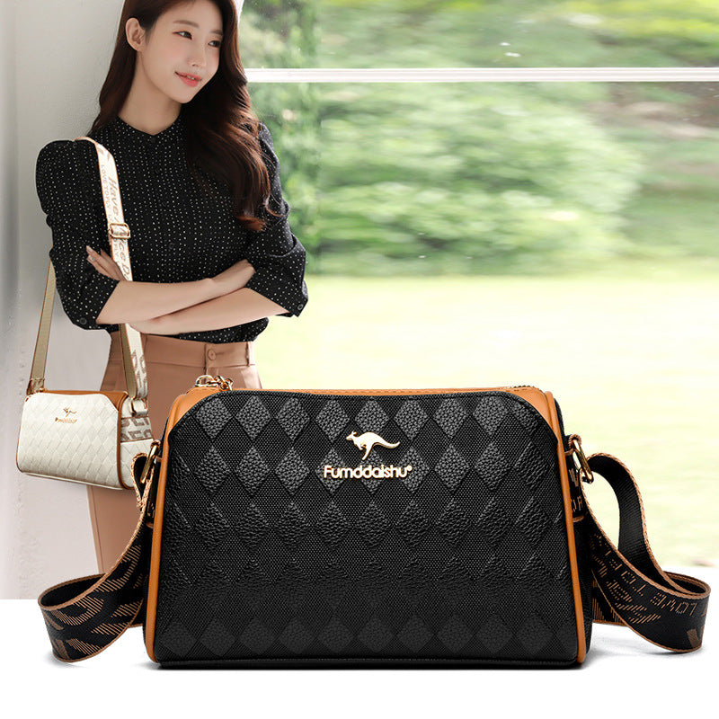 [El mejor regalo para ella] Bolso cruzado de 3 capas de gran capacidad con estampado de diamantes